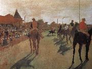 Edgar Degas a group of Racehorse USA oil painting artist